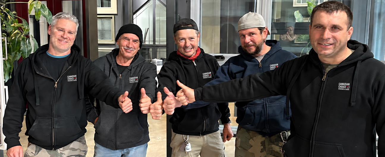 Five members of the Canadian Choice Calgary installation crew