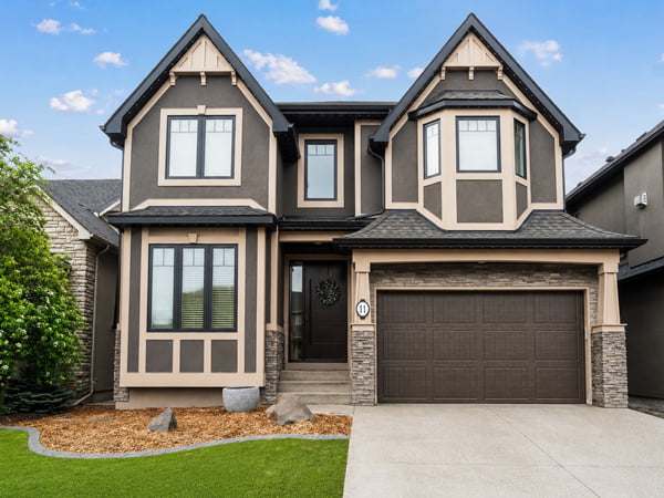West Springs, Calgary – Draftlock Plus triple pane windows with cottage-style grills, exterior view