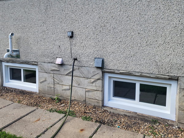 Edmonton, AB – triple pane basement window replacement, exterior view