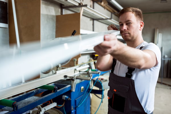 Retractable screen door production workshop