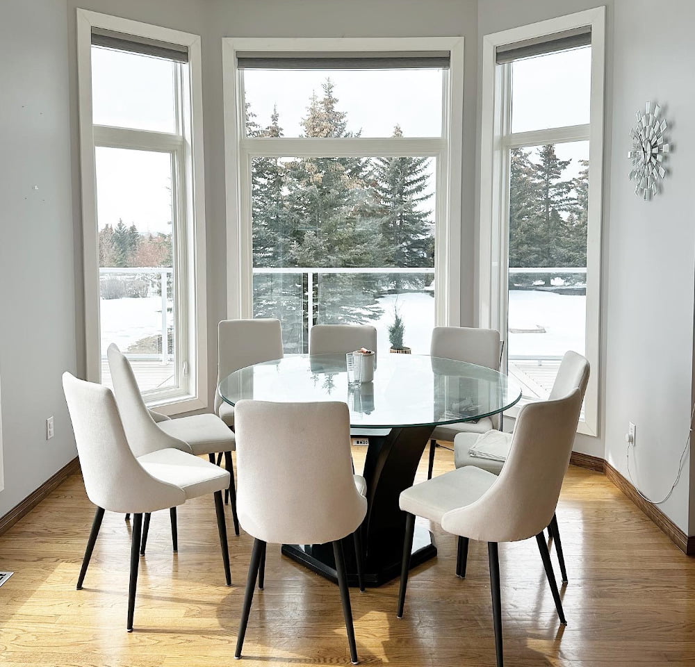 energy efficient windows in Dartmouth home with large glass panels and natural light
