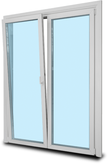 A tilt-and-turn window door